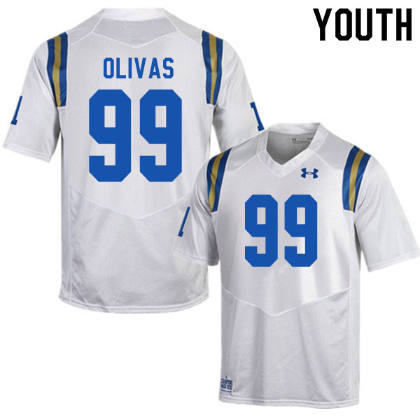 Youth #99 Carson Olivas UCLA Bruins College Football Jerseys Sale-White - Click Image to Close